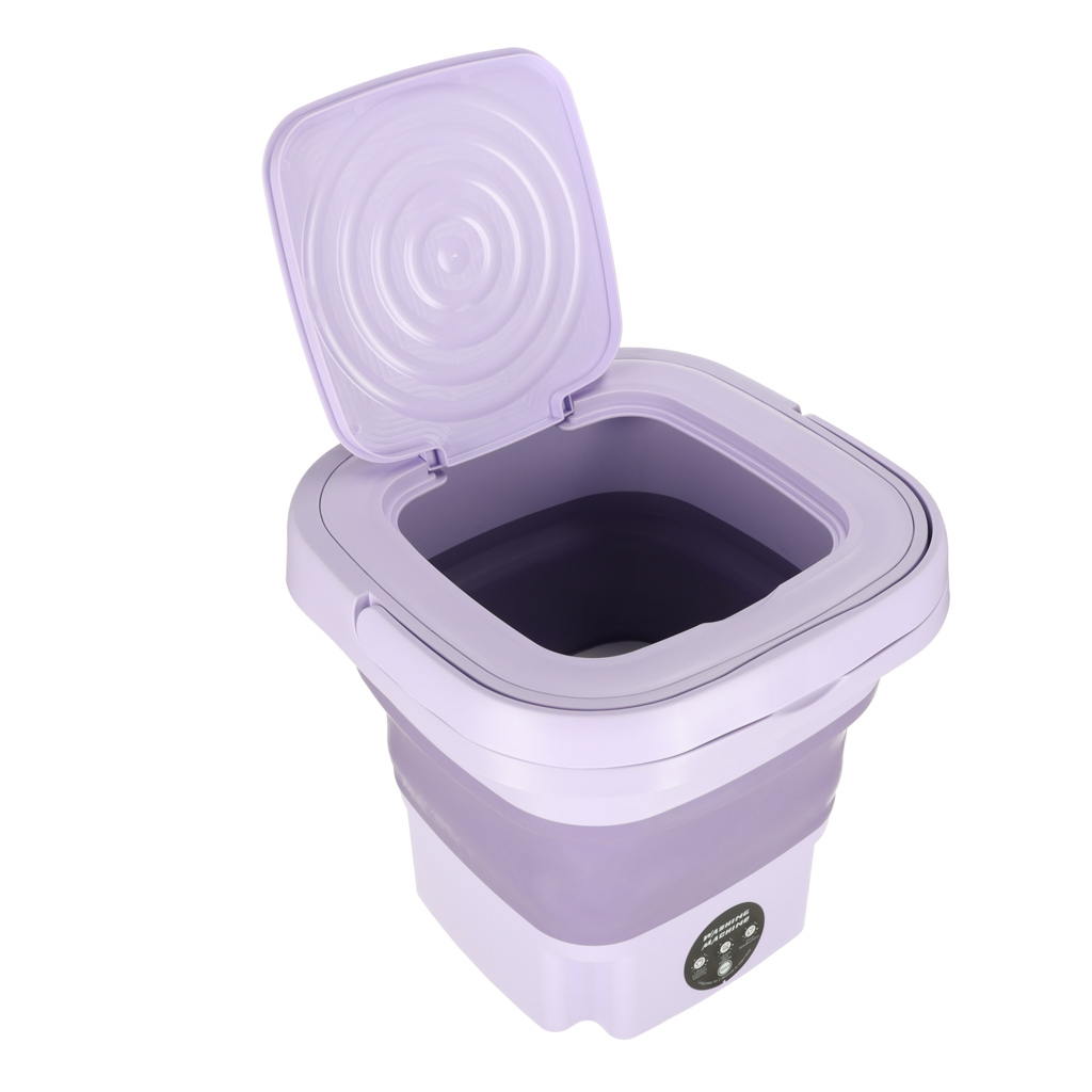 Mini skládací přenosná pračka 12L fialová KX3744_1