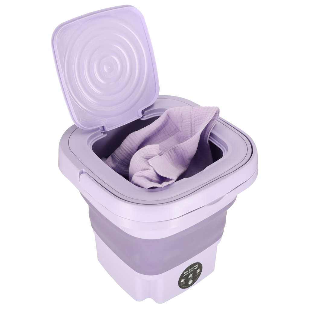Mini skládací přenosná pračka 12L fialová KX3744_1