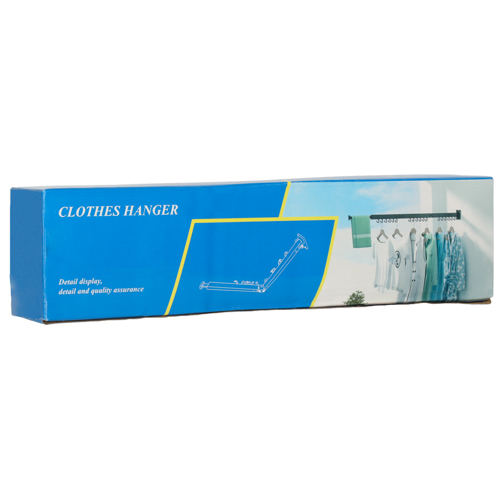 Teleskopický výsuvný nástěnný věšák 84 cm černý KX3849