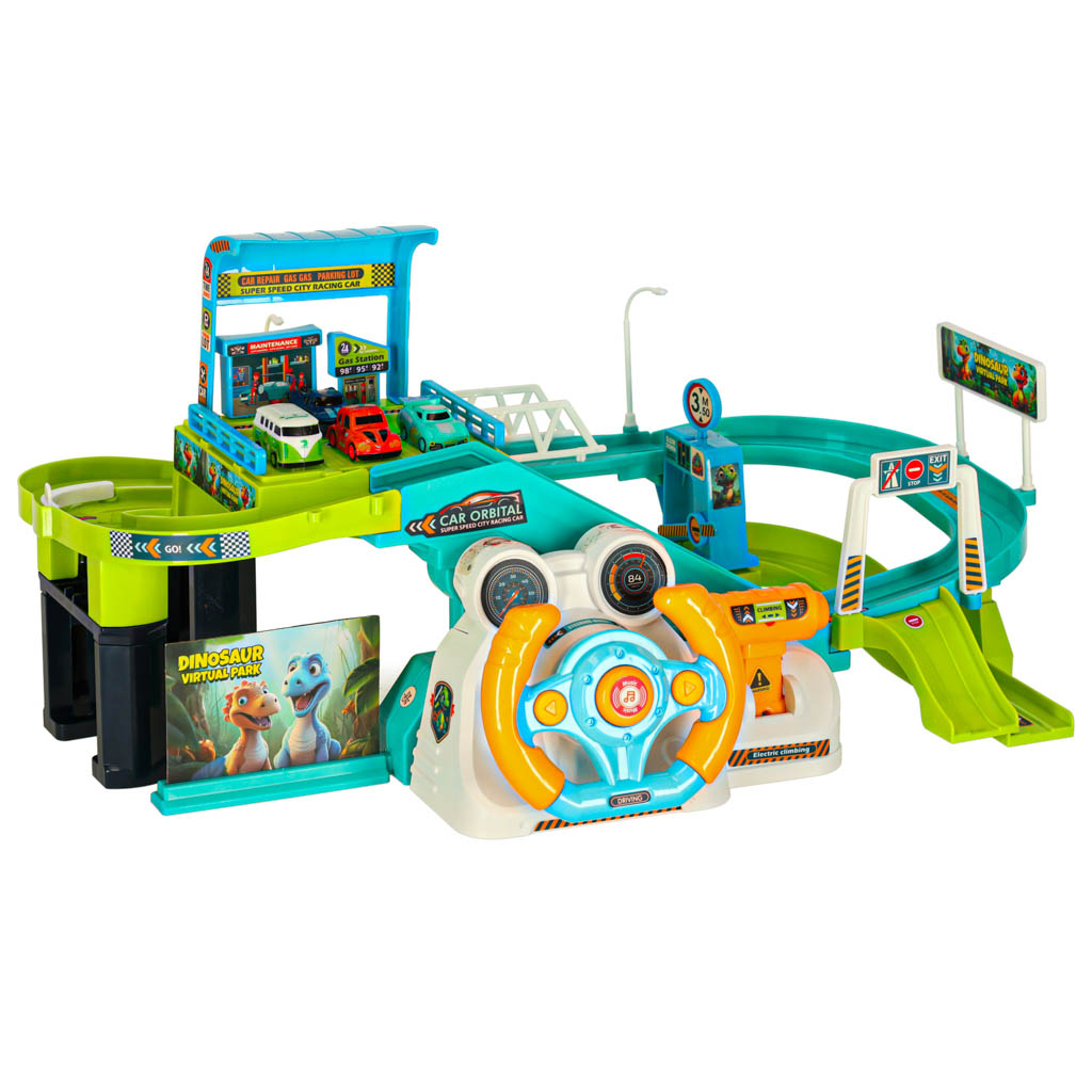 Autodráha garáž dinosaurus 4 auta KX3578