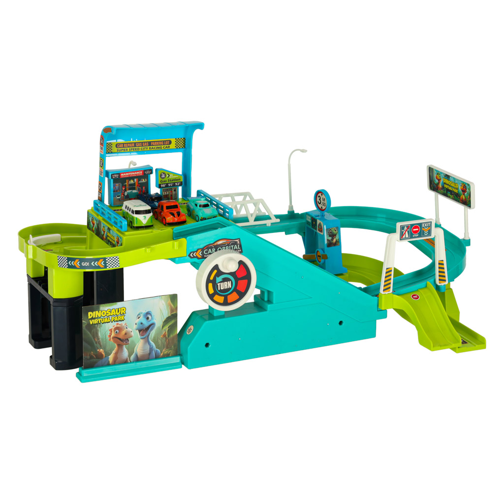 Autodráha garáž dinosaurus 4 auta KX3578