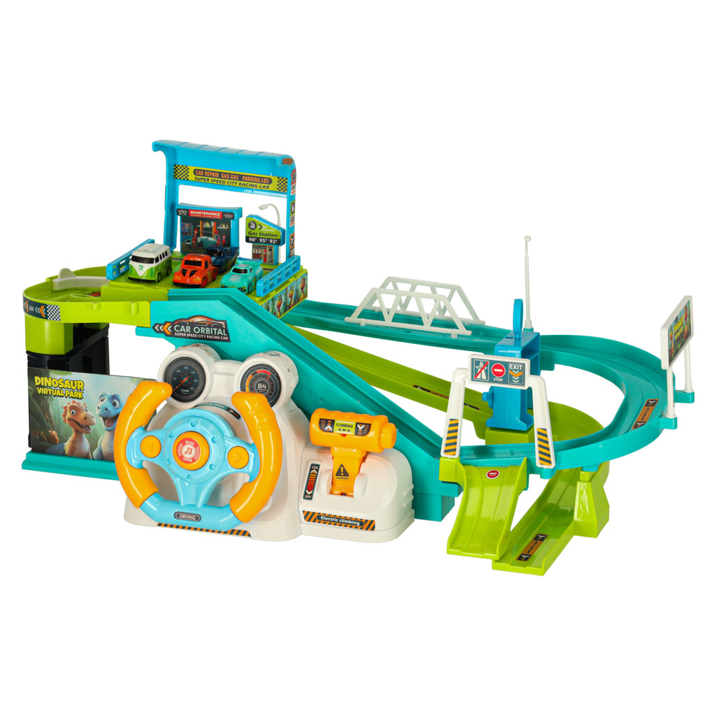 Autodráha garáž dinosaurus 4 auta KX3578