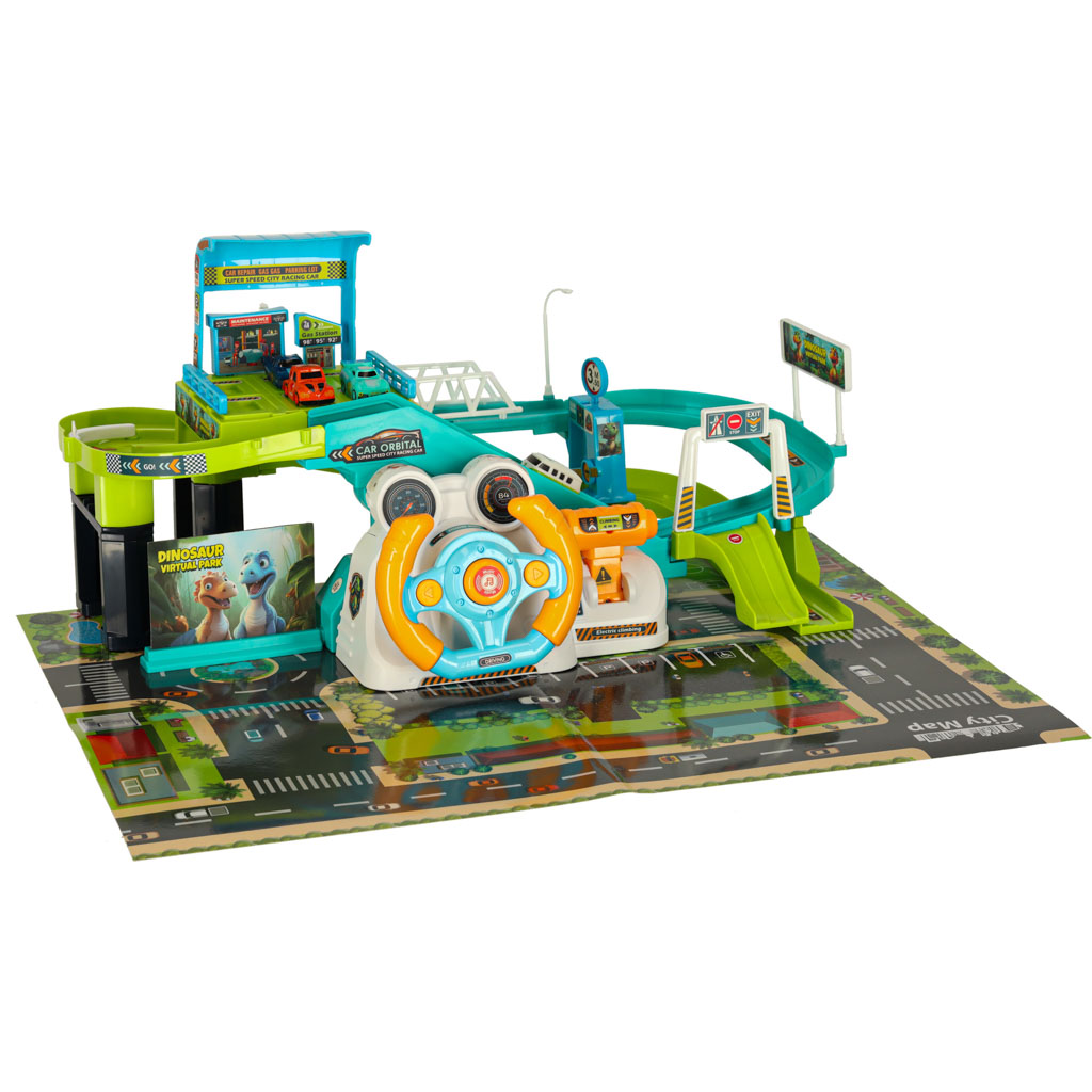 Autodráha garáž dinosaurus 4 auta KX3578
