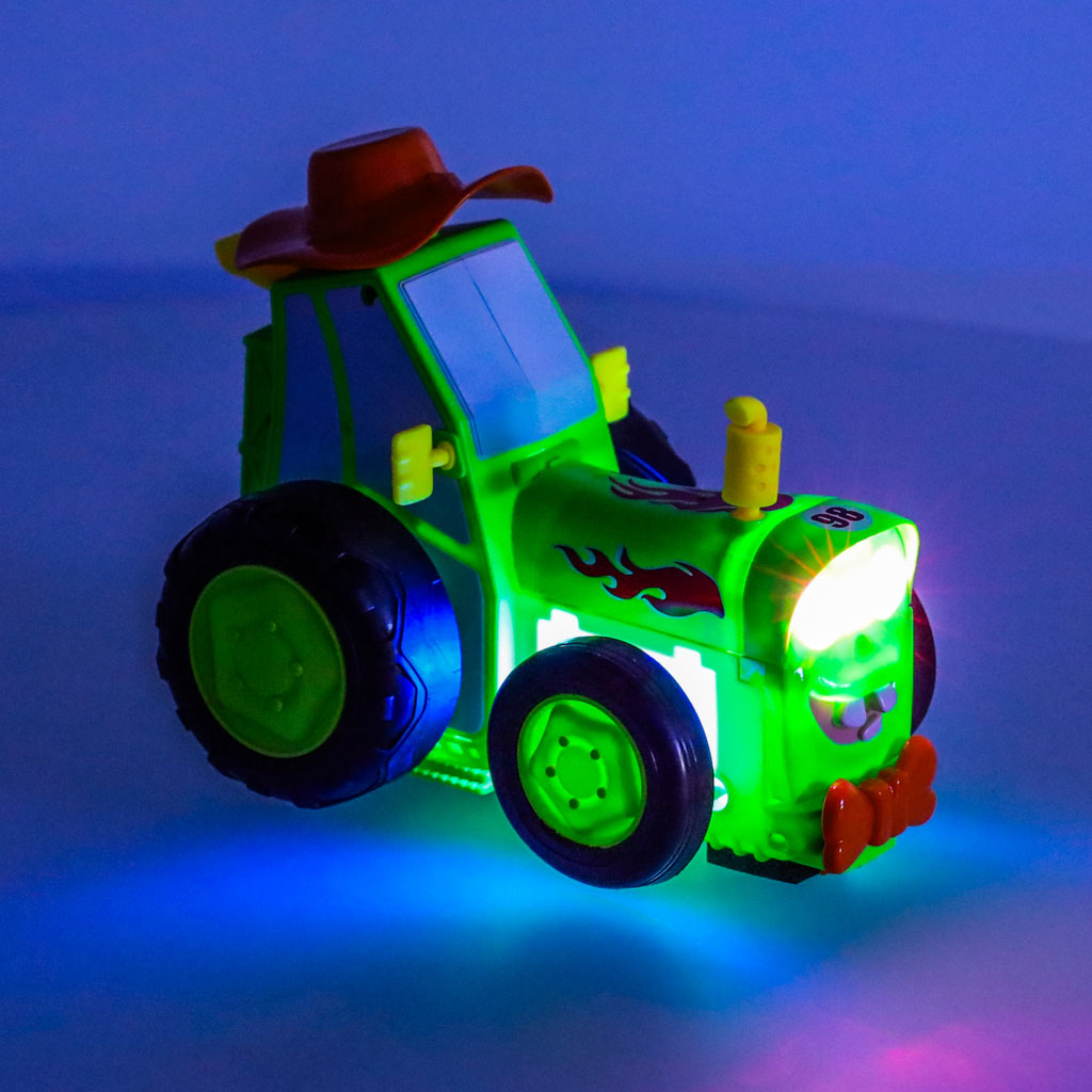 Traktor RC traktor skákání taneční zvuk zelený KX4614_1