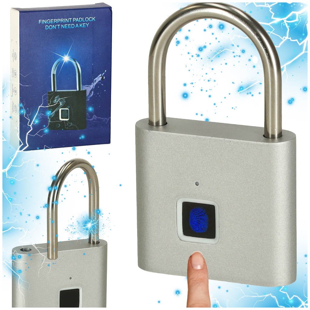 Kłódka zamek elektroniczny na odcisk palca wodoodporny inteligentny USB