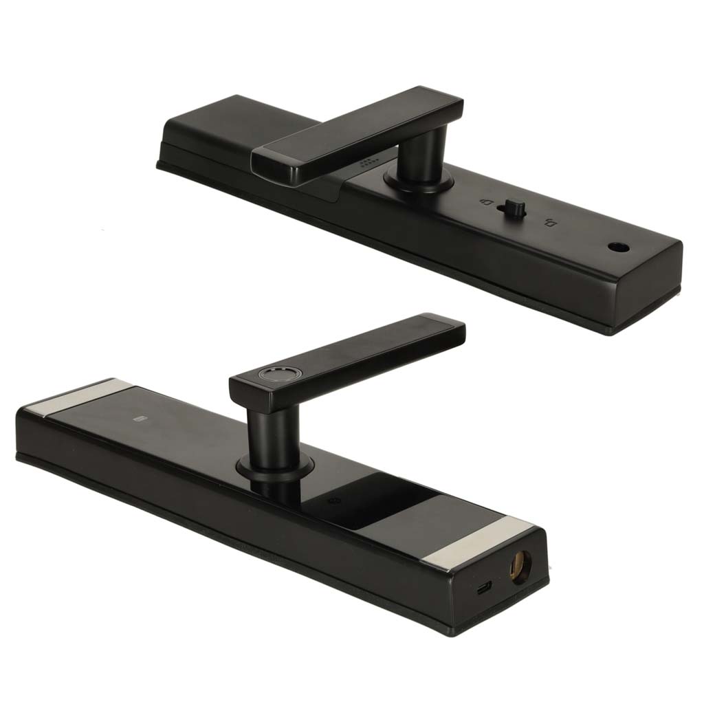 Kódová karta s otiskem prstu na klice dveří černá KX3853