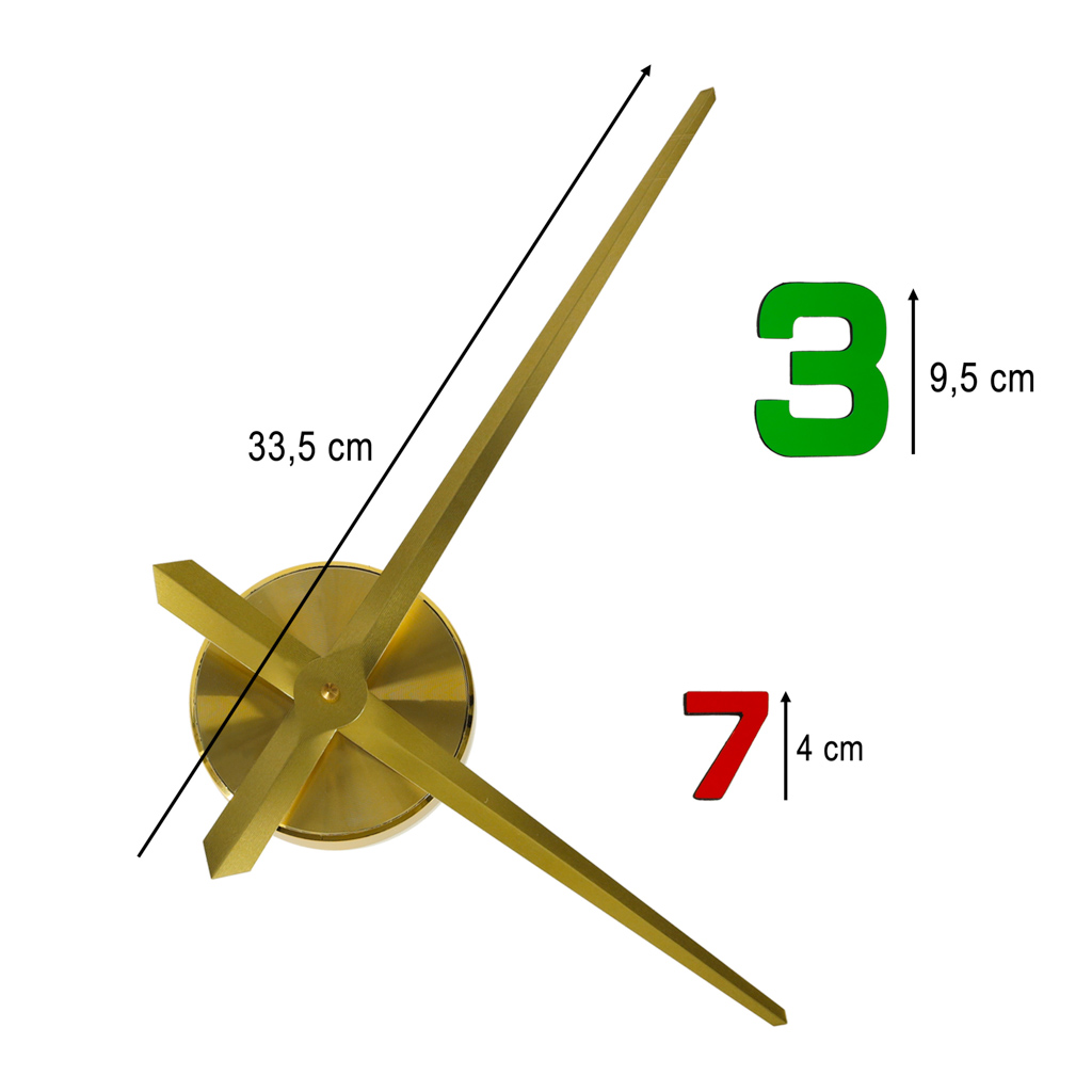Nálepka nástěnné hodiny 12 číslic žlutá barva KX3516