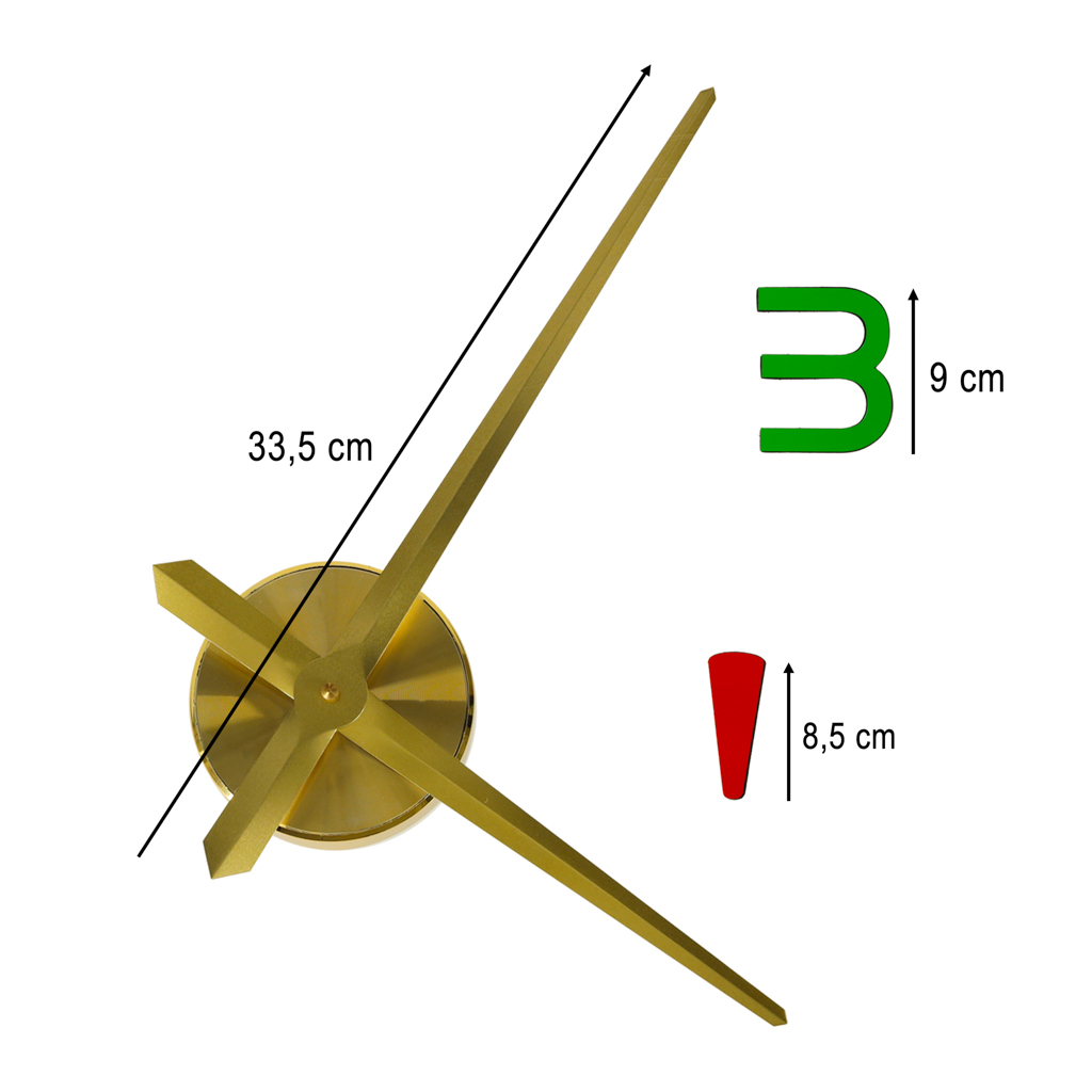 Samolepka nástěnné hodiny 4 číslice žlutá barva KX3515