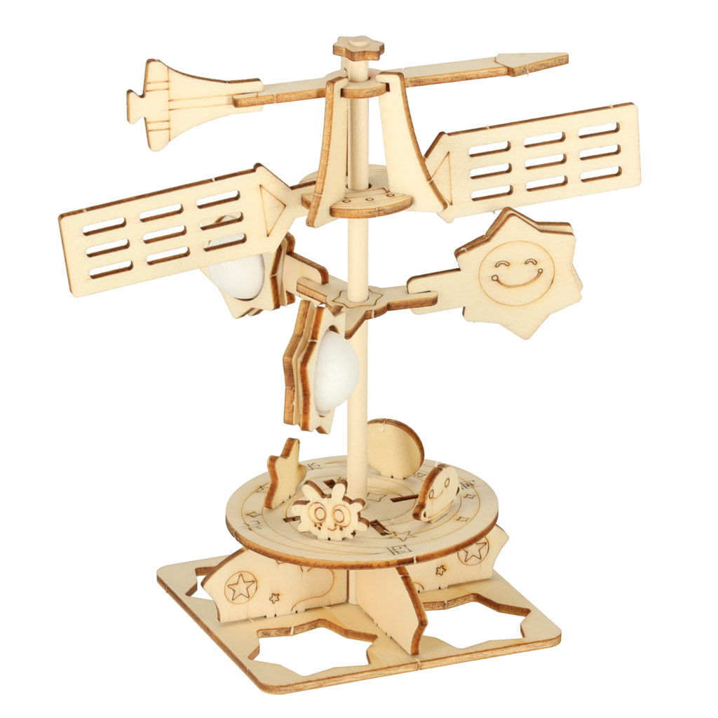 Dřevěné puzzle 3d vědecký model větrné lopatky KX3588