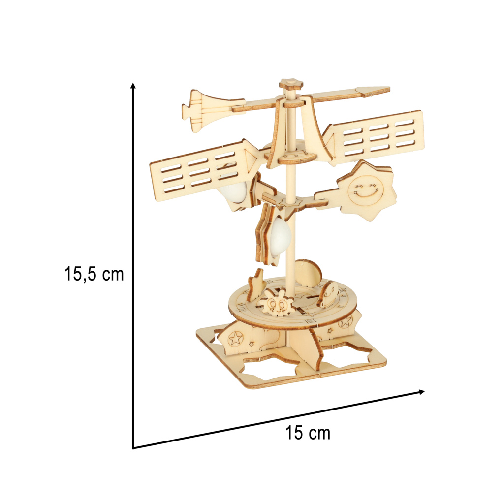 Dřevěné puzzle 3d vědecký model větrné lopatky KX3588