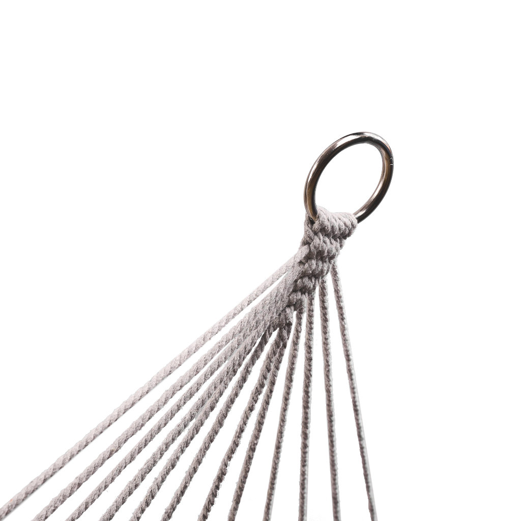 Zahradní houpací síť boho mesh střapec 200cm šedá KX3957_1