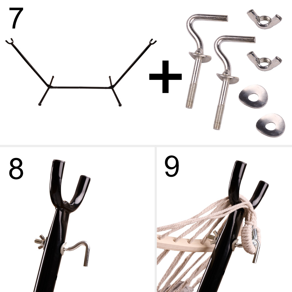 Zahradní houpací síť s rámem pro dvě osoby houpací stojan houpací sítě velký silný + kryt 200 cm 100 kg KX3297