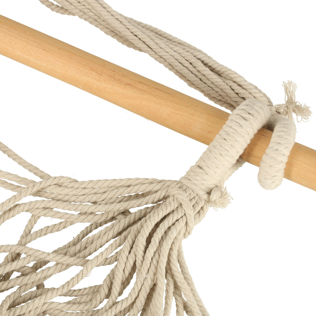 Brazilské křeslo s podnožkou závěsné lehátko houpačka 130cm béžová KX3287