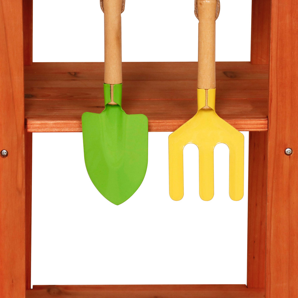 Dětská dřevěná zahradní bahenní kuchyňka letní Lulilo Sableto příslušenství 110,5cm KX3221