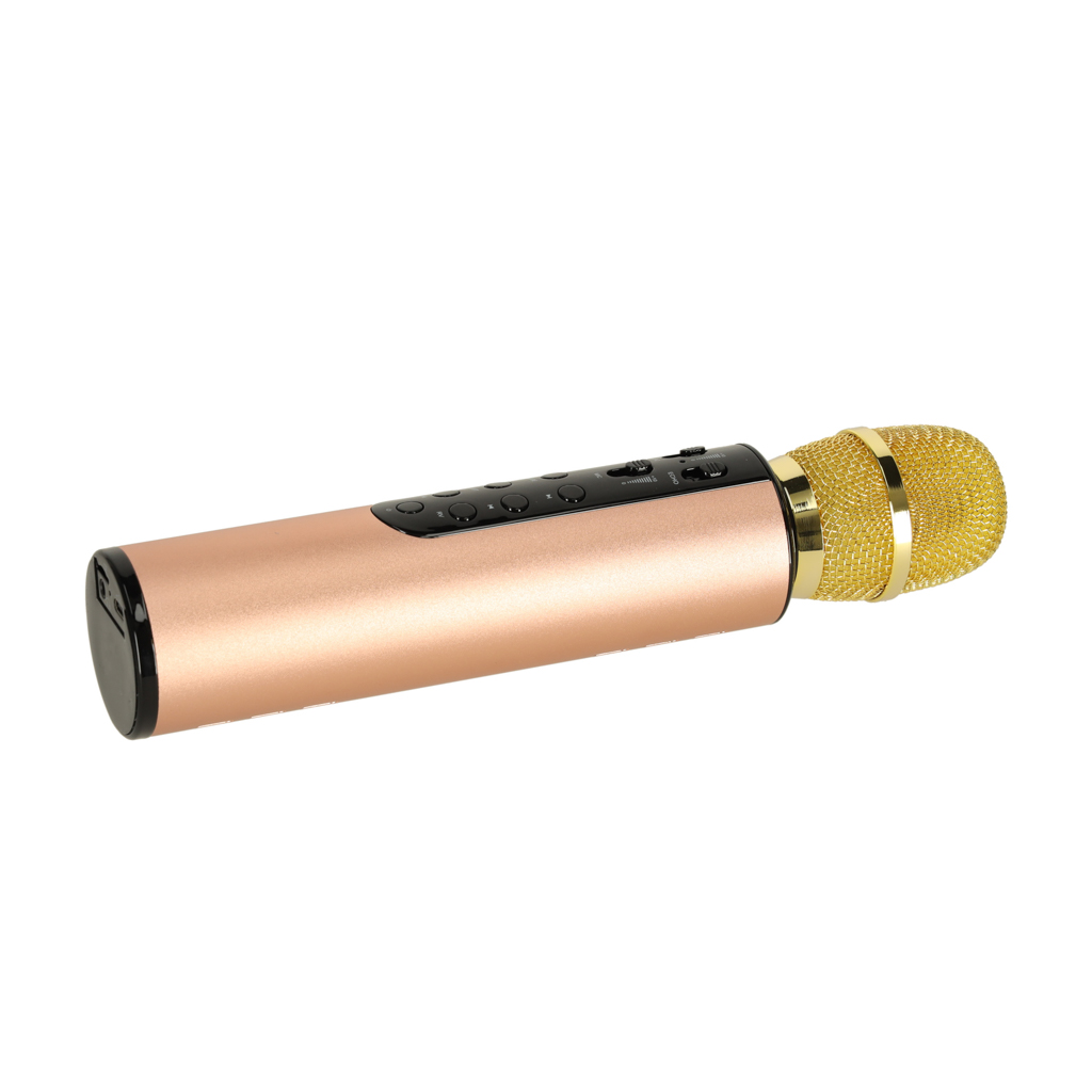 Bezdrátový karaoke mikrofon Bluetooth zlatý KX3382_1