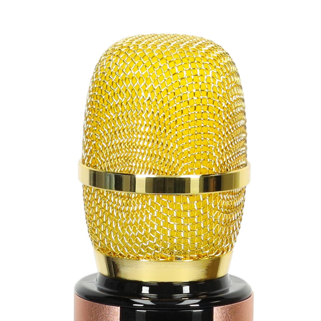 Bezdrátový karaoke mikrofon Bluetooth zlatý KX3382_1