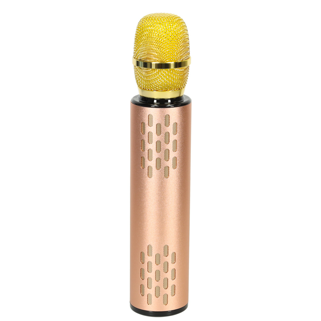 Bezdrátový karaoke mikrofon Bluetooth zlatý KX3382_1