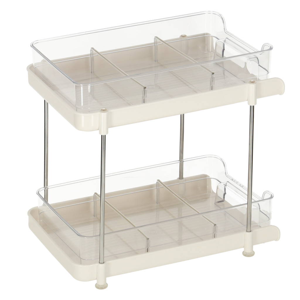 Stolní organizér do kuchyně koupelna akrylový dvoupatrový KX3406