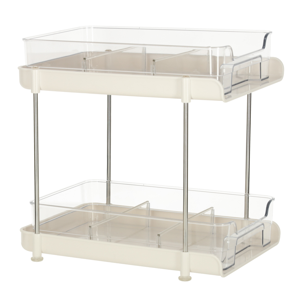 Stolní organizér do kuchyně koupelna akrylový dvoupatrový KX3406