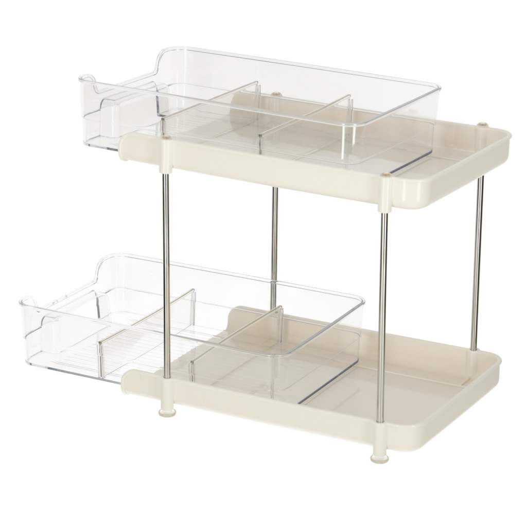 Stolní organizér do kuchyně koupelna akrylový dvoupatrový KX3406