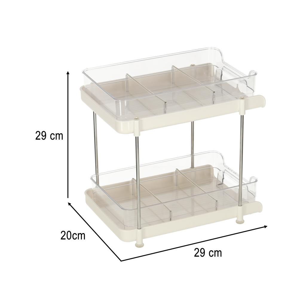 Stolní organizér do kuchyně koupelna akrylový dvoupatrový KX3406
