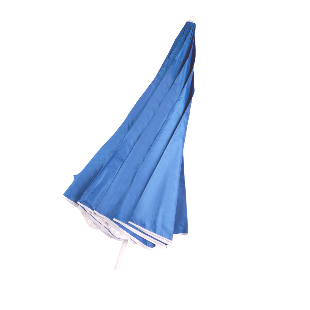 Plážový slunečník nastavitelný rozbitný UV skládací 150cm modrý KX3312