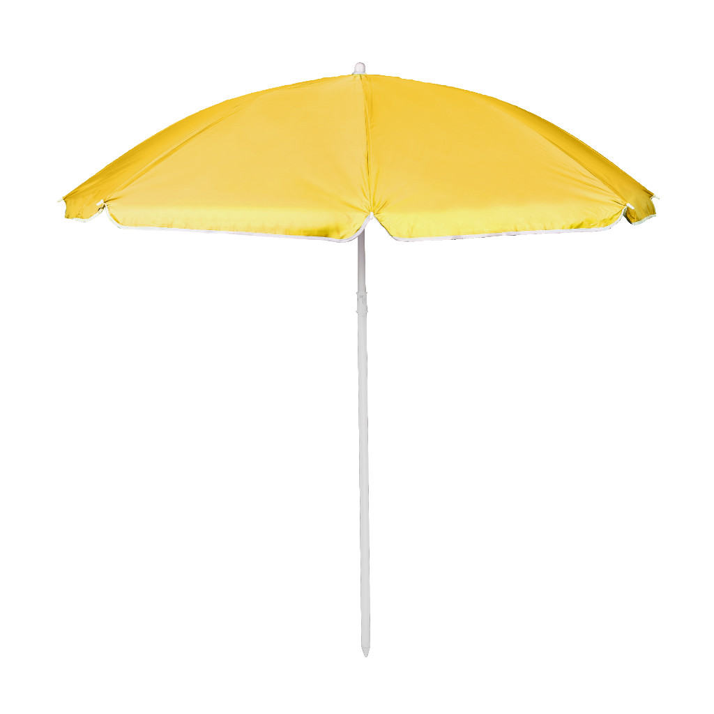 Plážový slunečník nastavitelný rozbitný UV skládací 150cm žlutý KX3312_2