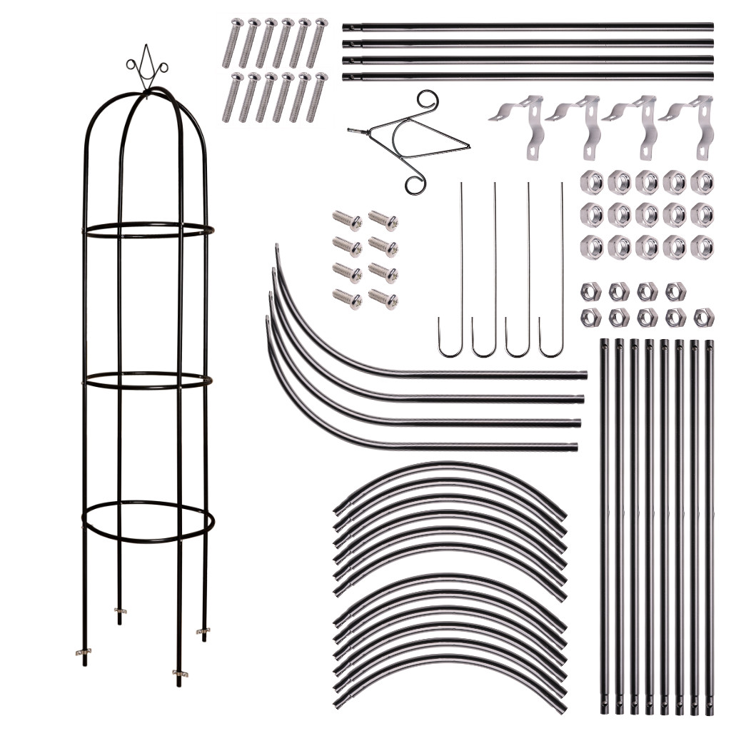 Zahradní pergola sloupek sloupek zvonek růže stojan popínavé květiny kov 195 cm KX3304