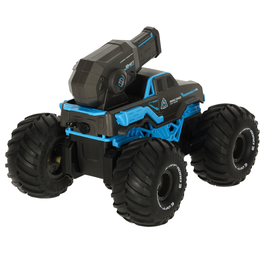 RC obojživelné vodotěsné auto ovládané gesty rukou + 2 dálkové ovladače modré barvy KX3269