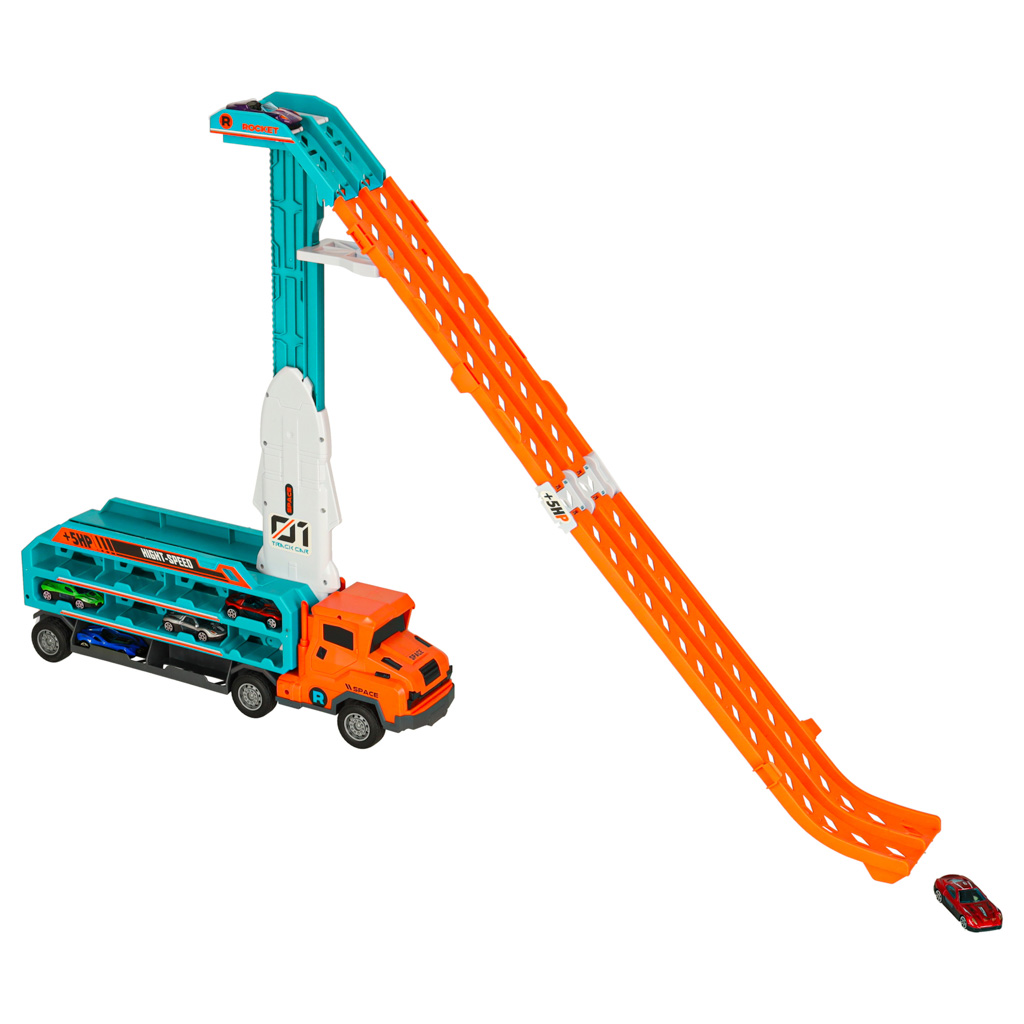 Obytný přívěs s dráhovým skluzem 6el oranžový KX3457_1