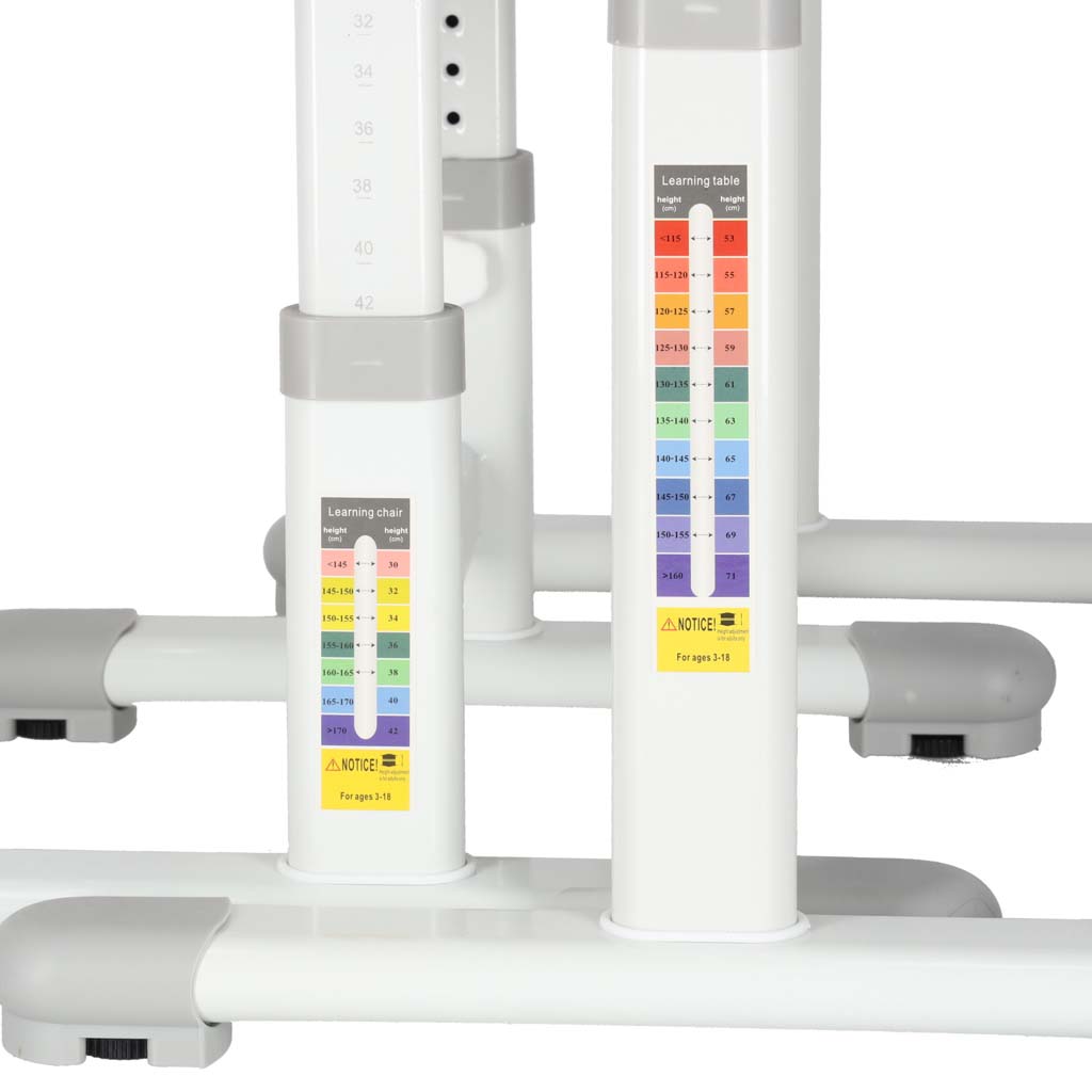 Dětský psací stůl se zásuvkou židle lampa šedá KX2974