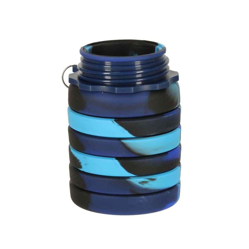 Láhev na vodu silikonová skládací láhev s rukojetí BPA FREE 500ml modrá KX3070_1