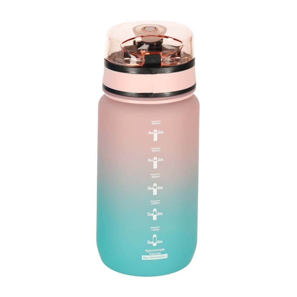 Láhev na vodu sportovní láhev s náustkem BPA FREE 600ml růžovo-modrá KX3071