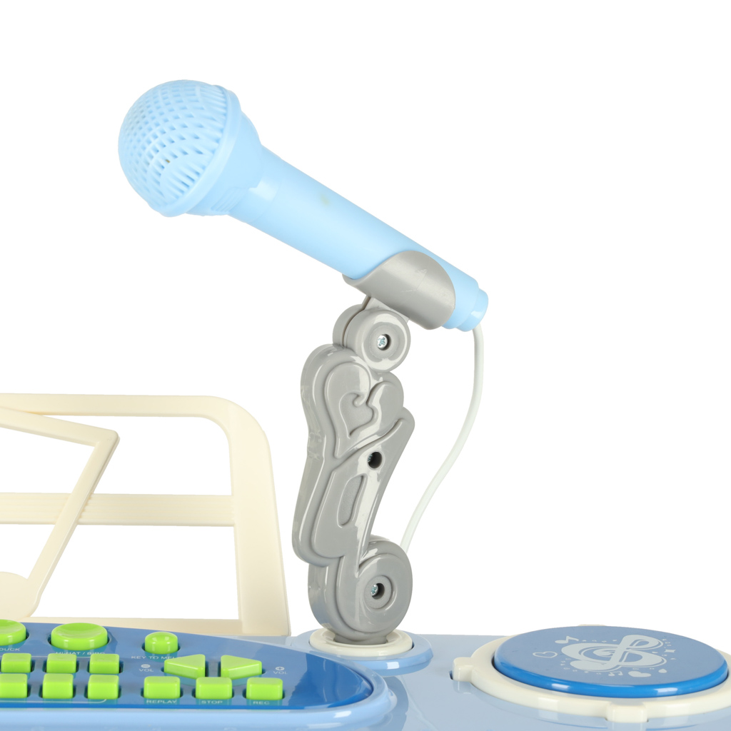 Klávesnice pro děti interaktivní klavírní varhany 37 kláves stojan s mikrofonem modrá KX3041