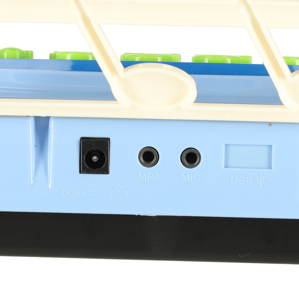 Klávesnice pro děti interaktivní klavírní varhany 37 kláves stojan s mikrofonem modrá KX3041