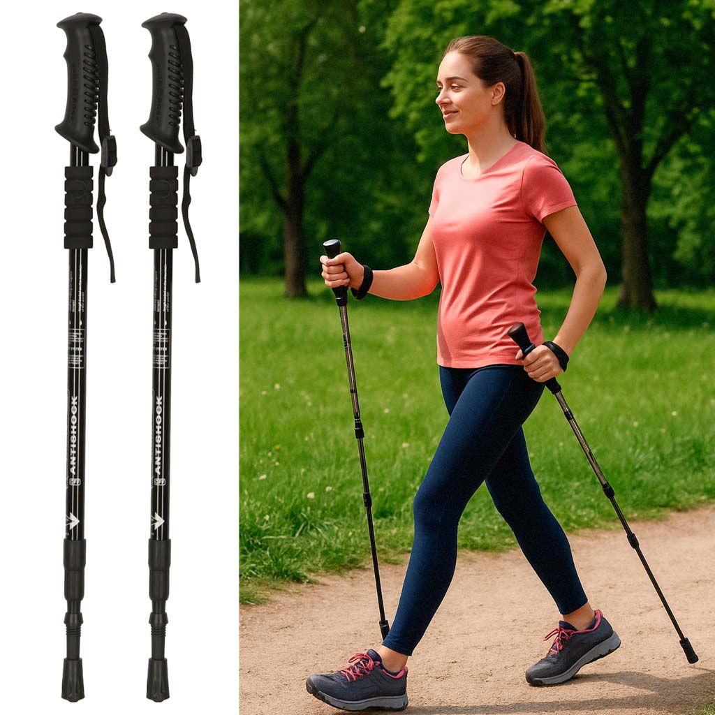 Nordic walking hole skládací 2 kusy černé KX3085