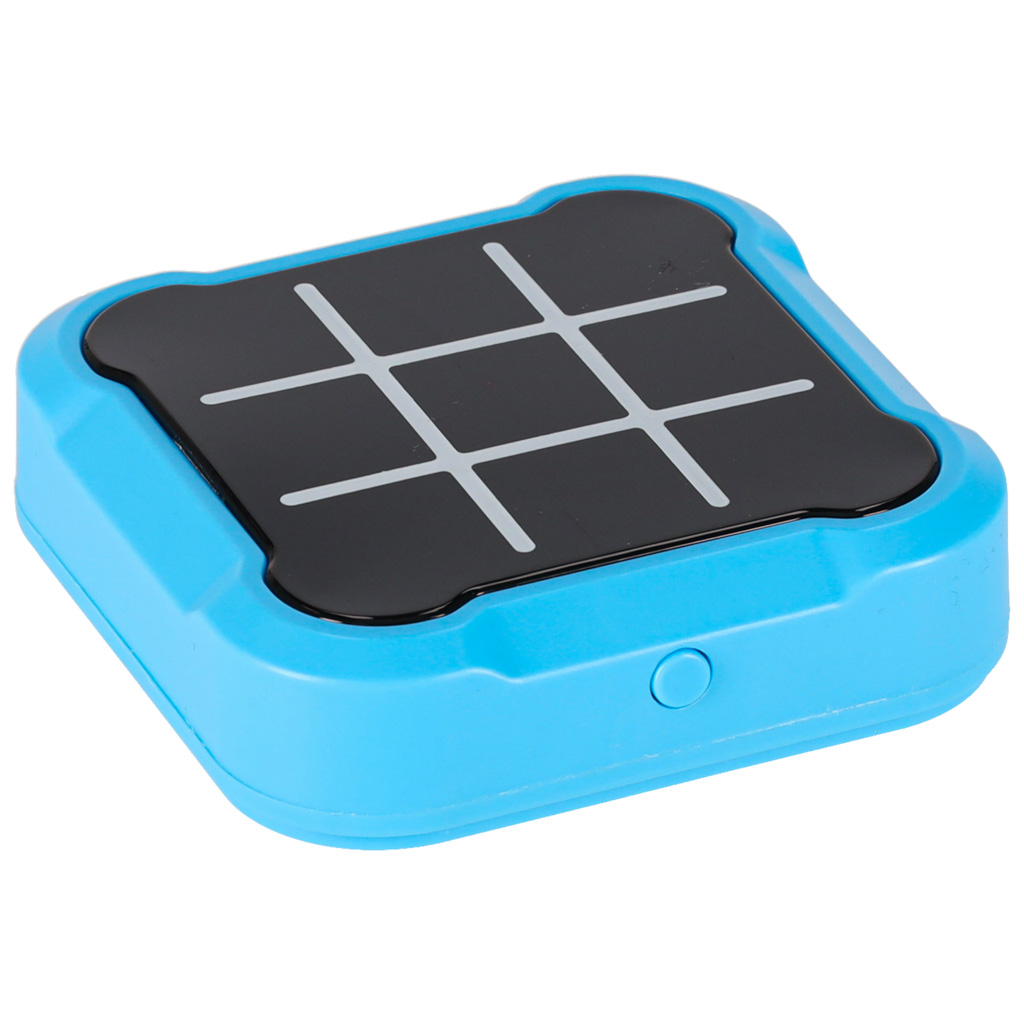 Kruhový kříž křížová elektronická logická hra tic tac toe přenosná konzole modrá KX2994_1