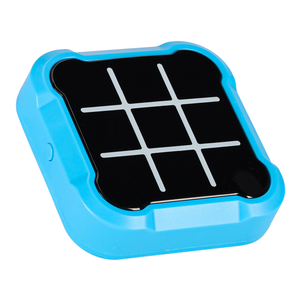 Kruhový kříž křížová elektronická logická hra tic tac toe přenosná konzole modrá KX2994_1