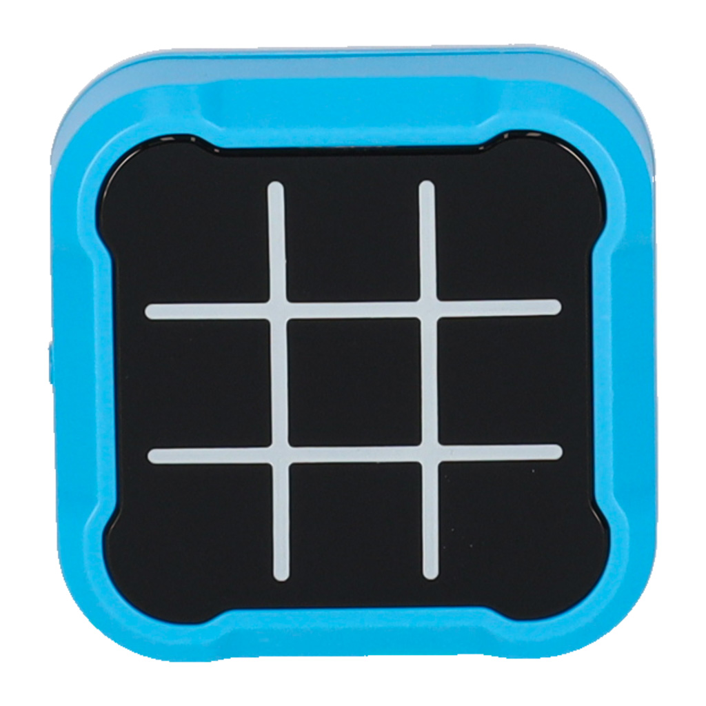 Kruhový kříž křížová elektronická logická hra tic tac toe přenosná konzole modrá KX2994_1