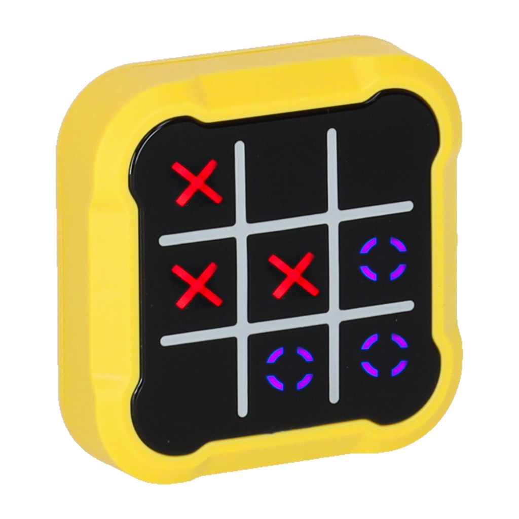 Kolo křížů elektronická logická hra tic tac toe konzole přenosná žlutá KX2994