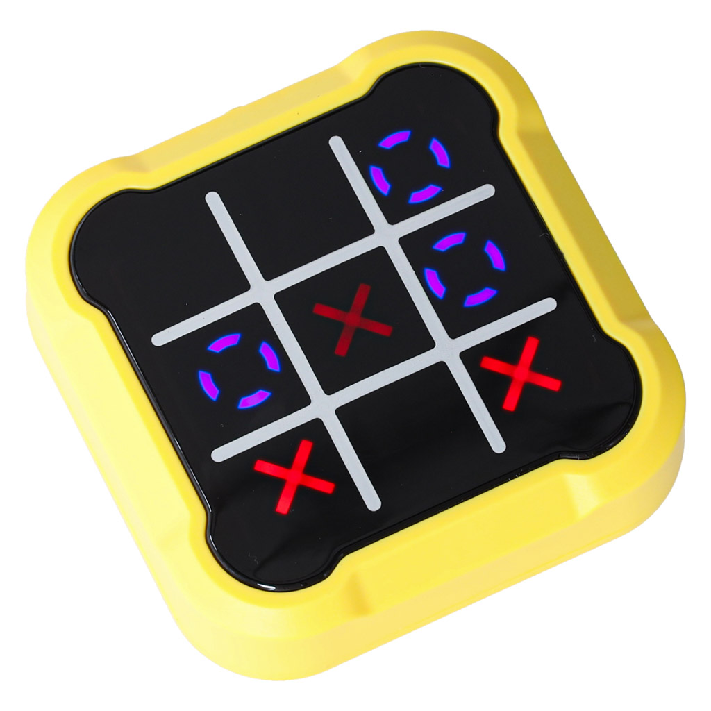 Kolo křížů elektronická logická hra tic tac toe konzole přenosná žlutá KX2994