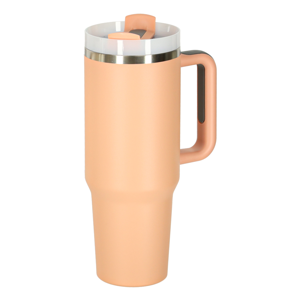 Termohrnek s brčkem a rukojetí termoska 1200ml pudrově růžový KX3032_1