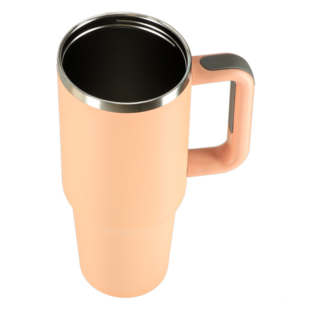 Termohrnek s brčkem a rukojetí termoska 1200ml pudrově růžový KX3032_1