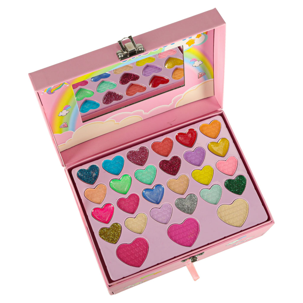 Sada na líčení a nehty make-up kosmetika stíny laky zásuvky jednorožec KX3192