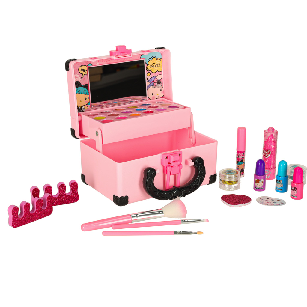 Sada na líčení a nehty make-up kosmetika stíny laky kufřík KX3191