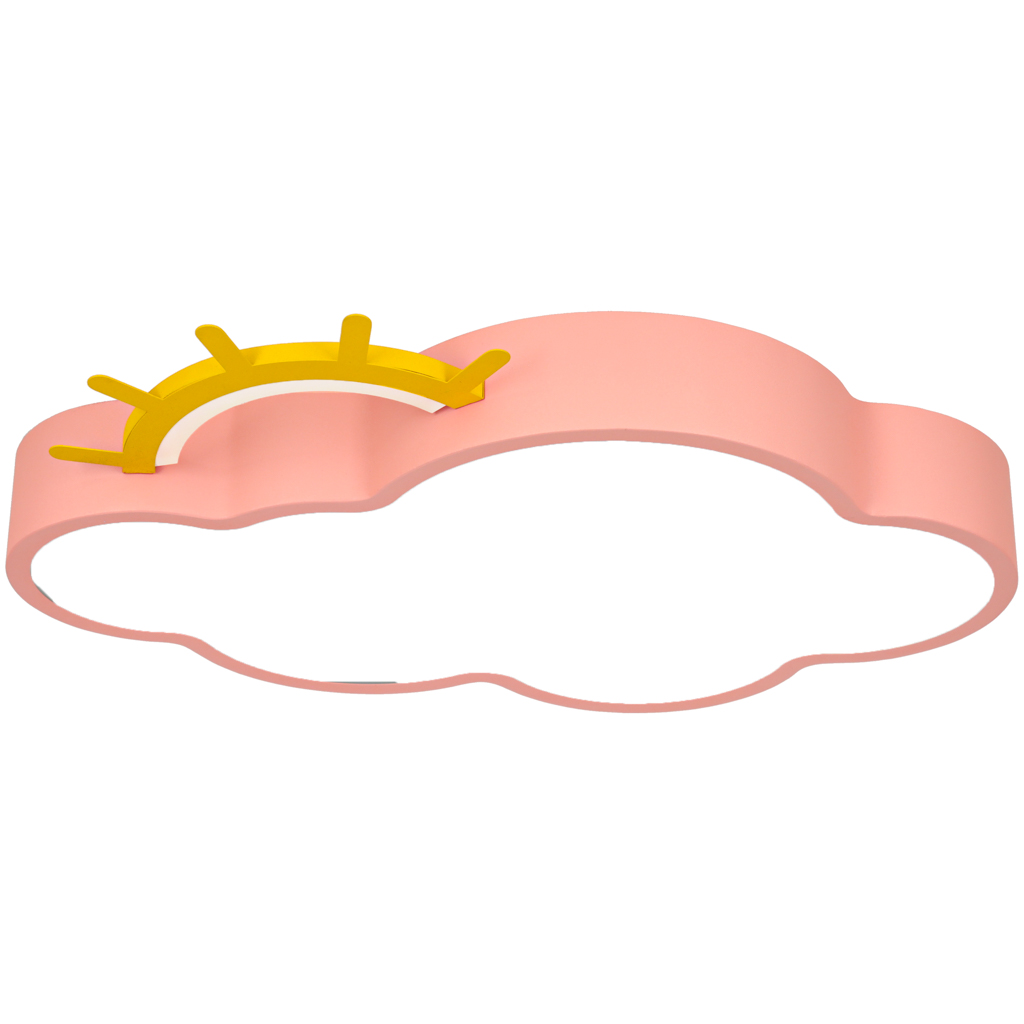 LED stropní svítidlo plafond do dětského pokoje stmívatelné LUMELA + dálkové ovládání cloud pink KX3165