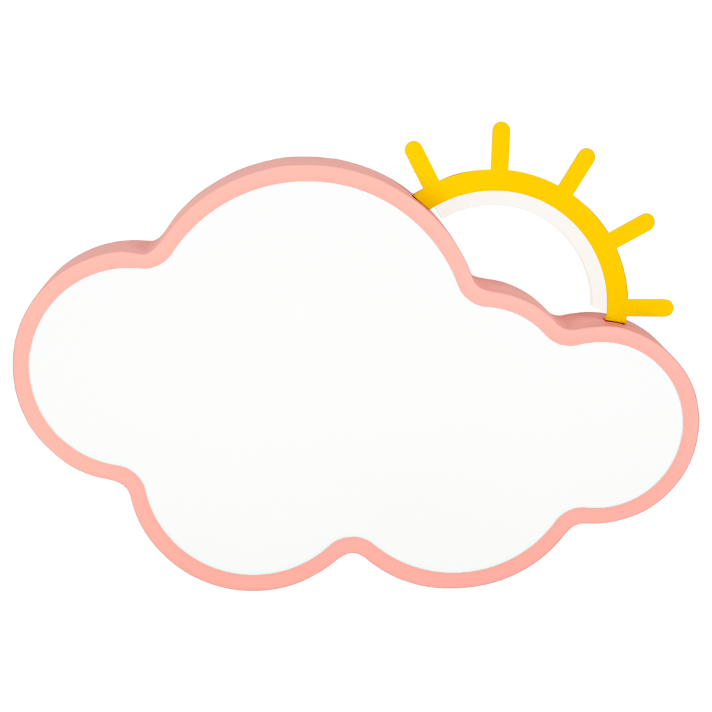 LED stropní svítidlo plafond do dětského pokoje stmívatelné LUMELA + dálkové ovládání cloud pink KX3165