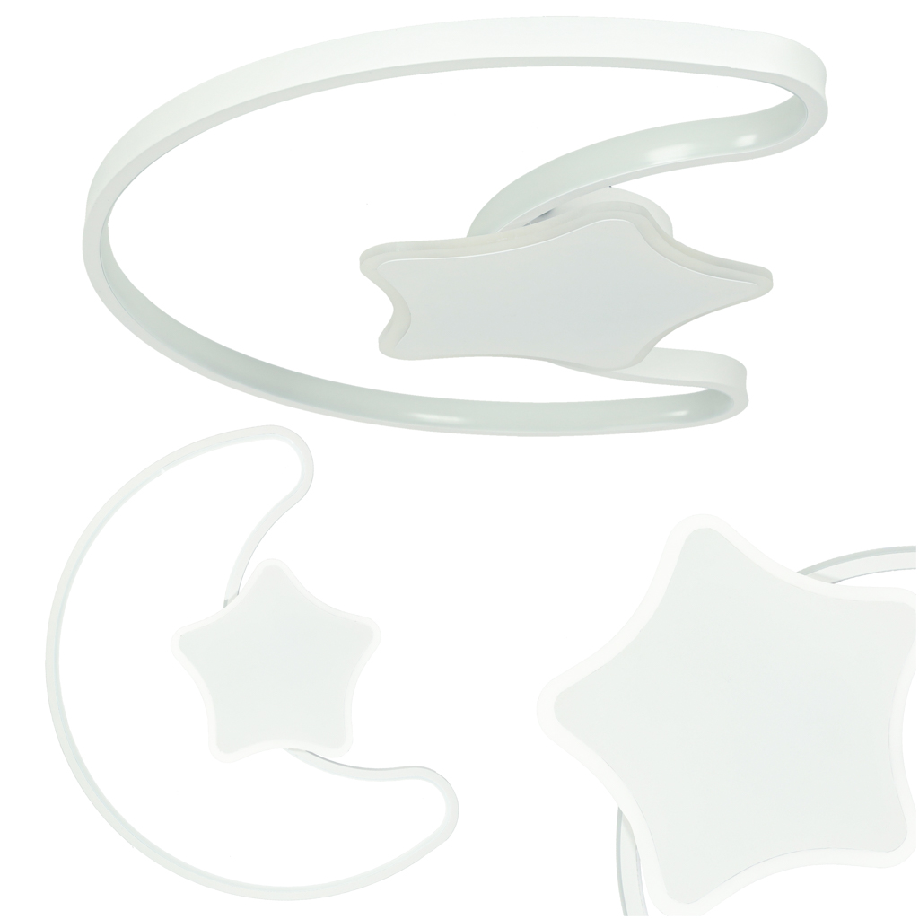 Stropní LED svítidlo do dětského pokoje stmívatelné LUMELA + dálkové ovládání měsíční bílá KX3175