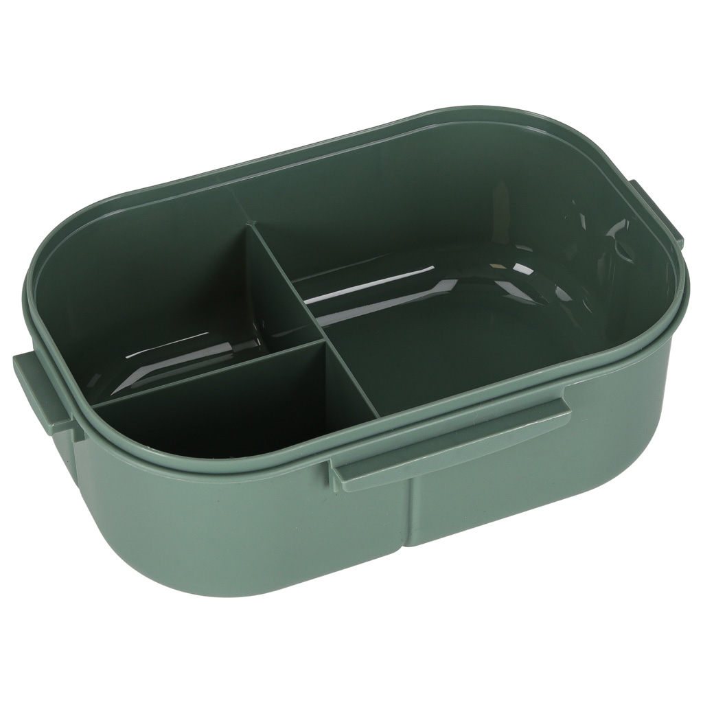 Snídaňový box na oběd s přihrádkami rozdělený 1200 ml zelený KX3023