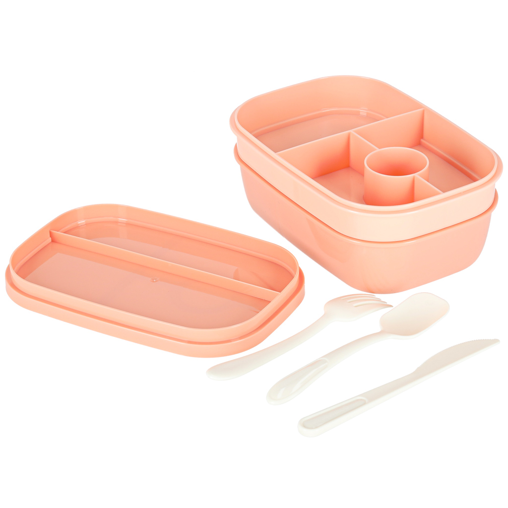 Snídaňový box s přihrádkami rozdělený 1900ml meruňka KX3025